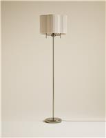 Scallop Pleated Shade Brass Base Floor Lamp