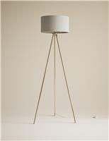 M&S Metal Tripod Floor Lamp Antique Brass