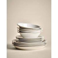 M&S 12 Piece Country Collection Dinner Set Natural