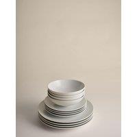 M&S 12 Piece Maxim Coupe Dinner Set White