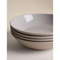 M&S Set of 4 Everyday Stoneware Pasta Bowls Natural