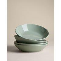 M&S Set of 4 Everyday Stoneware Pasta Bowls Sage