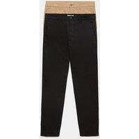 M&S 2 Pack Regular Fit Stretch Chinos Black Mix