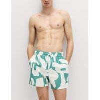 M&S Quick Dry Printed Swim Shorts Emerald