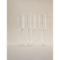 M&S Set of 4 Straight Sided Champagne Flutes