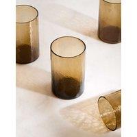 M&S Set of 4 Hammered Hi Ball Glasses Brown
