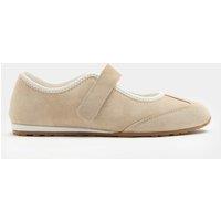 M&S Suede Single Strap Mary Jane Trainers Taupe