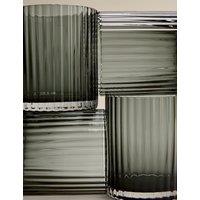 M&S Set of 4 Celine Ribbed Tumblers Dark Grey