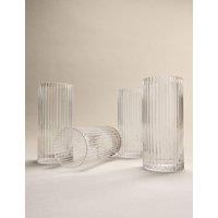 M&S Set of 4 Celine Ribbed Hi Ball Glasses