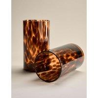 M&S Set of 2 Speckle Hi Ball Glasses Brown