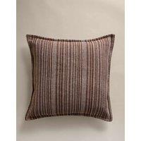 M&S Pure Cotton Woven Striped Cushion Amber
