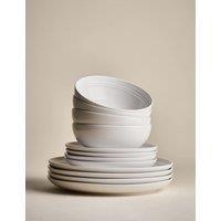 M&S 12 Piece Marlowe Dinner Set White