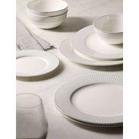 M&S 12 Piece Hampton Bone China Dinner Set Grey Mix