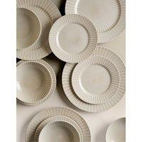 M&S 12 Piece Reactive Stripe Dinner Set Natural