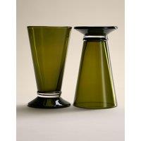 M&S Set of 2 Footed Hi Ball Glasses Green