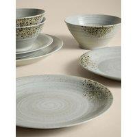 M&S 12 Piece Textured Spin Stoneware Dinner Set Natural