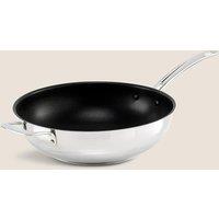 M&S Stainless Steel 30cm Wok Silver