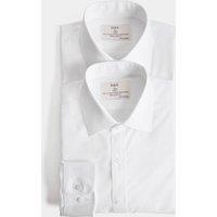 M&S Ultimate 2 Pack Regular Fit Non Iron Shirts White