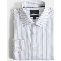 M&S SARTORIAL Slim Fit Pure Cotton Twill Striped Shirt White Mix