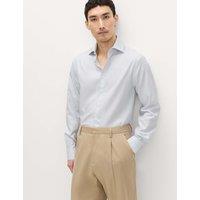M&S SARTORIAL Regular Fit Egyptian Cotton Check Shirt White Mix