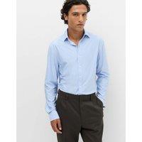M&S Ultimate Regular Fit Non Iron Striped Shirt Blue Mix