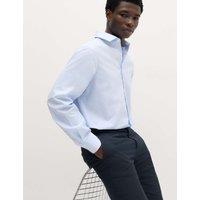M&S SARTORIAL Regular Fit Luxury Cotton Striped Shirt Blue Mix