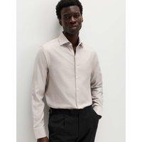 M&S SARTORIAL Regular Fit Egyptian Cotton Dobby Shirt Neutral
