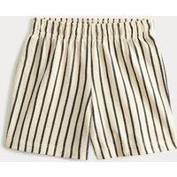 M&S Pure Cotton Striped Runner Shorts (2-8 Yrs) Light Cream