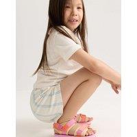 M&S Pure Cotton Striped Shorts (2-8 Yrs) Light Cream