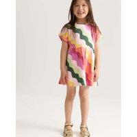 M&S Pure Cotton Striped Dress (2-8 Yrs) Multi