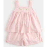 M&S Embroidered Textured Jersey Outfit (2-8 Yrs) Light Pink