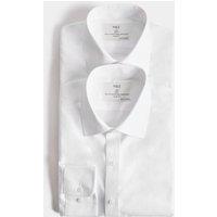 M&S Ultimate 2 Pack Slim Fit Non Iron Shirts White