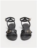 Leather Buckle Ankle Strap Sandals