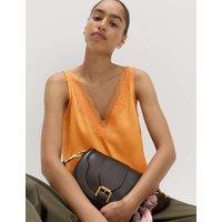 M&S Lace Insert Cami Top Mango