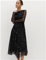 Printed Cowl Neck Midaxi Skater Dress