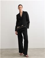 JAEGER Pure Linen Short Tailored Jacket Black