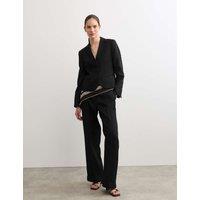 JAEGER Pure Linen Short Tailored Jacket Black