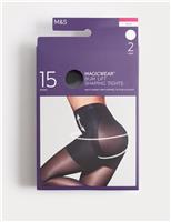 2 Pack 15 Denier Magicwear Bum Lift Tights
