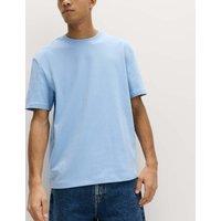 M&S Relaxed Fit Cotton Blend Ultimate Performance T-Shirt Light Denim