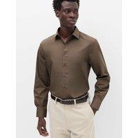 M&S Regular Fit Easy Iron Cotton Blend Shirt Mole
