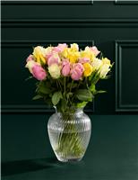 Yellow & Pink Rose Abundance Bouquet with Vase