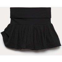 M&S Cotton Rich Fold Over Mini Skort (6-16 Yrs) Black