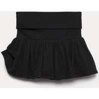 M&S Cotton Rich Fold Over Mini Skort (6-16 Yrs) Black