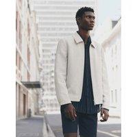 M&S Lightweight Linen Blend Harrington Jacket Neutral