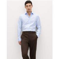 M&S SARTORIAL Slim Fit Luxury Egyptian Cotton Shirt Blue