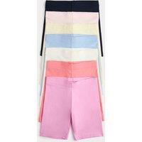 M&S 7 Pack Cotton Rich Cycling Shorts (2-8 Yrs) Multi