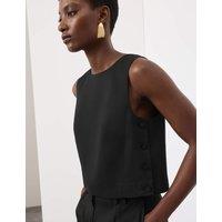 Autograph Lyocell Rich Tailored Shell Top Black