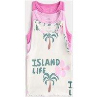 M&S 3 Pack Cotton Rich Island Life Vest Tops (2-8 Yrs) Multi