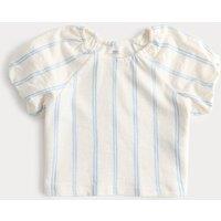 M&S Pure Cotton Striped Puff Sleeve Top (2-8 Yrs) Multi