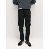 M&S Tapered Fit Stretch Cargo Trousers Black